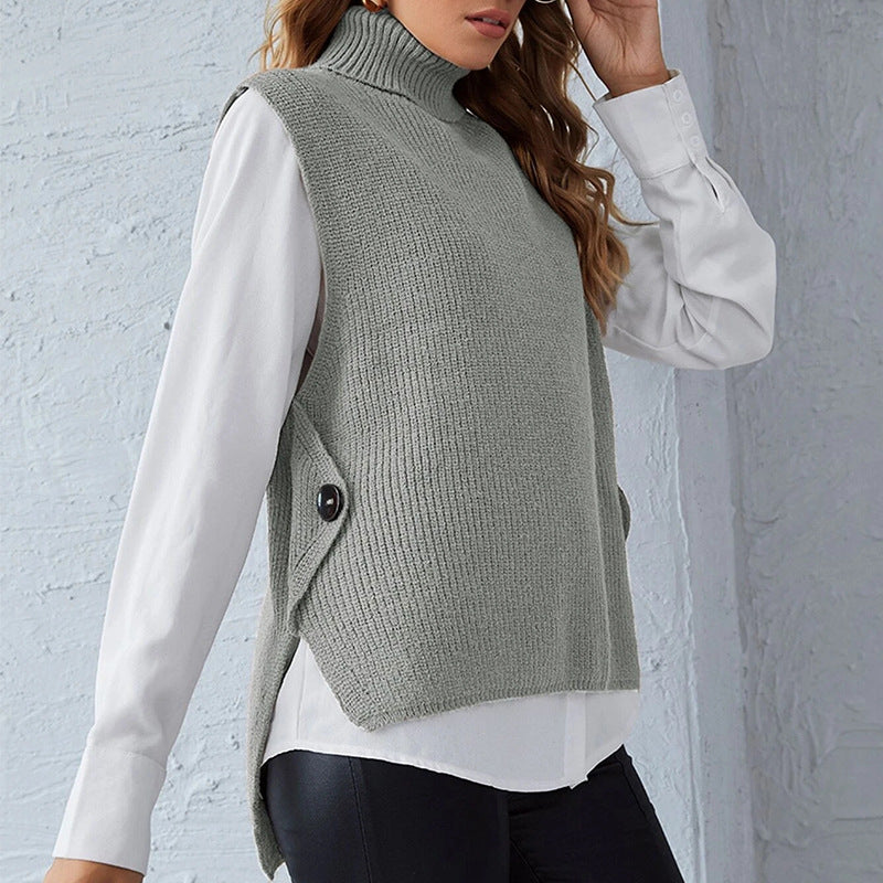 Rosgrove | Women - Knitted Vest - Stand Collar Style