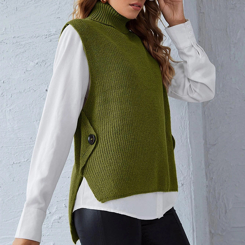 Rosgrove | Women - Knitted Vest - Stand Collar Style