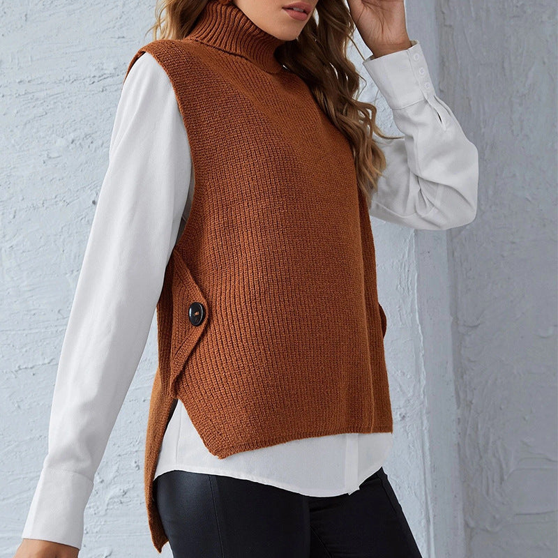 Rosgrove | Women - Knitted Vest - Stand Collar Style