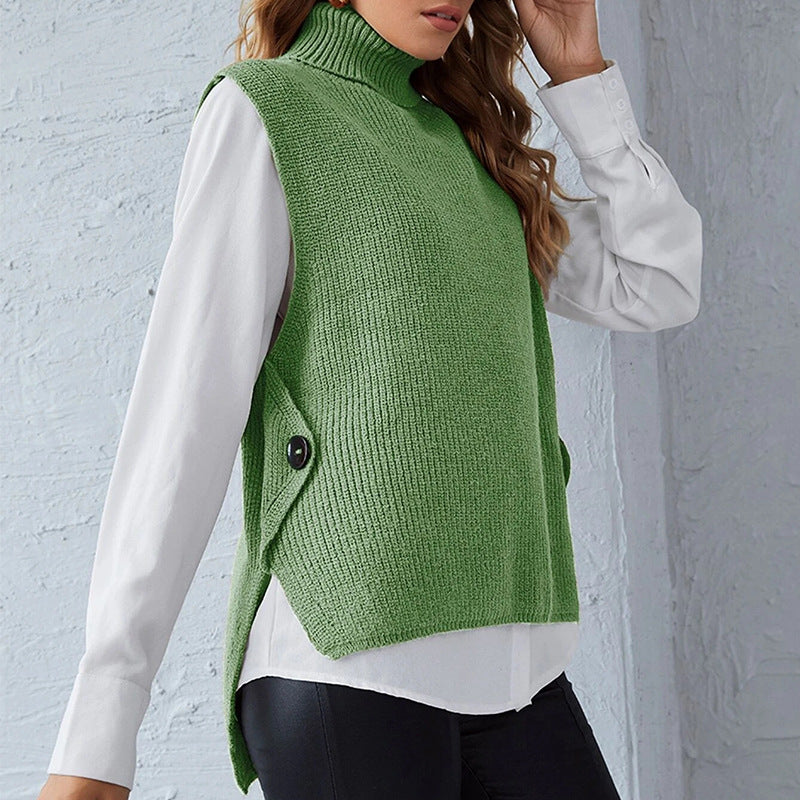 Rosgrove | Women - Knitted Vest - Stand Collar Style