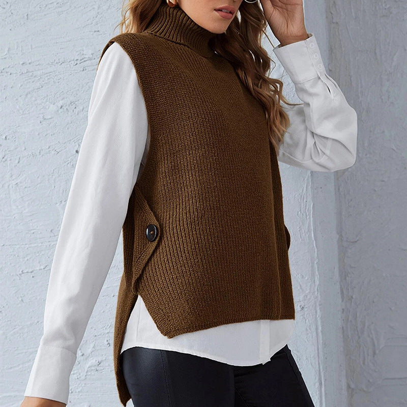Rosgrove | Women - Knitted Vest - Stand Collar Style