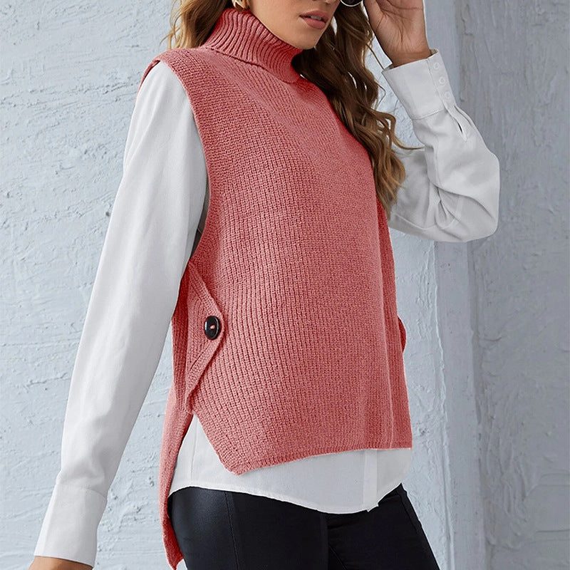 Rosgrove | Women - Knitted Vest - Stand Collar Style