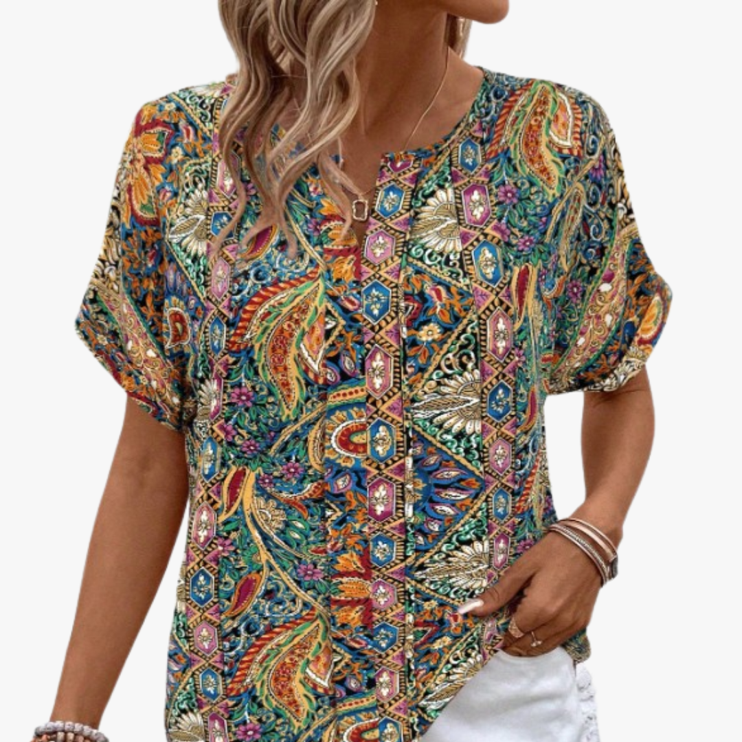 Rosgrove | Women - Blouse - Floral Print - Vintage Style