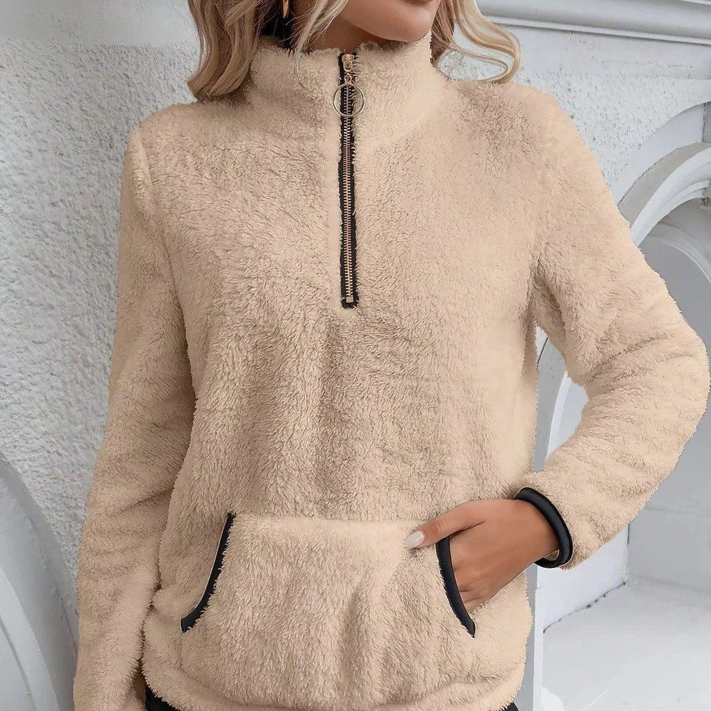 Rosgrove | Women - Fleece Pullover - Half-Zip Teddy Jumper