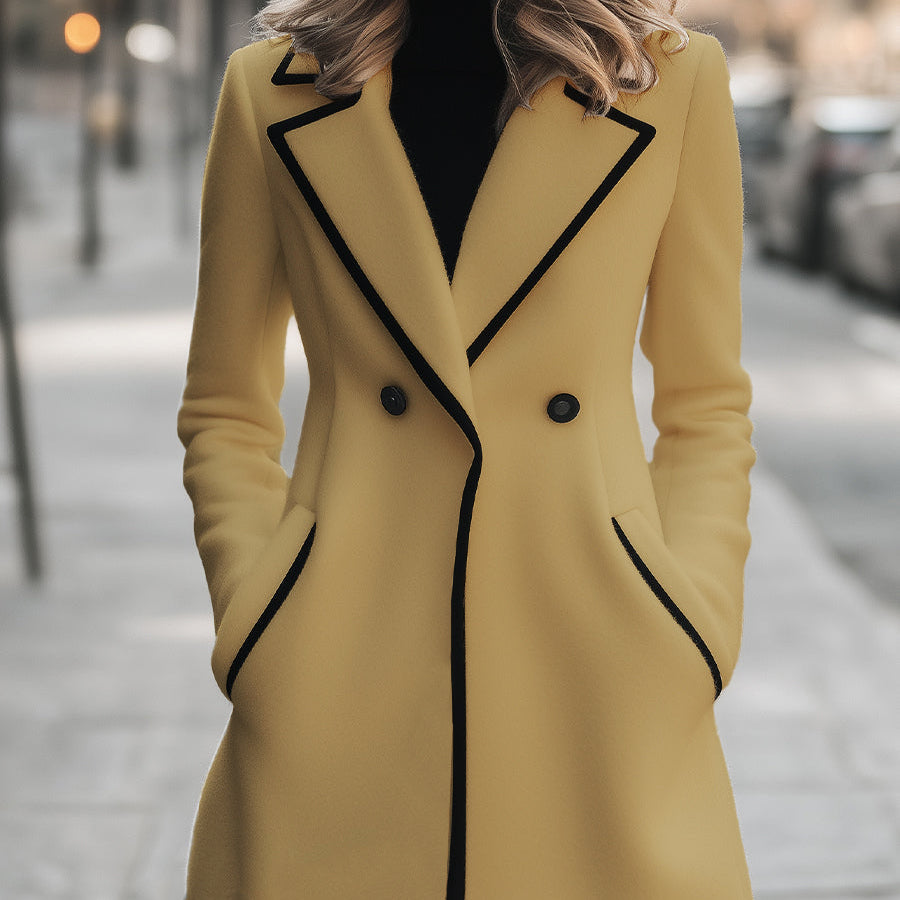 Rosgrove | Women - Double-Breasted Coat - Black Trim