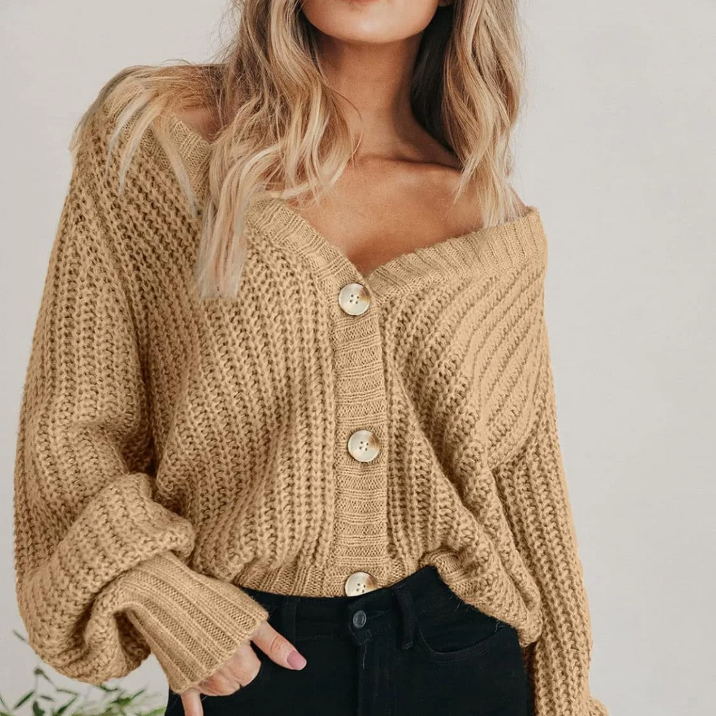 Rosgrove | Women - Chunky Knit Cardigan - Button Front Style