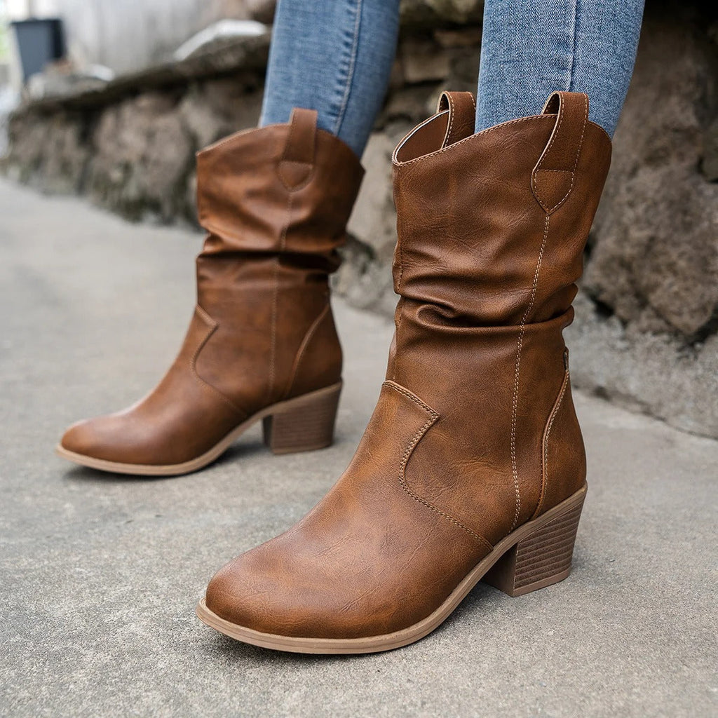 Rosgrove | Women - Leather Boots with Comfortable Heel