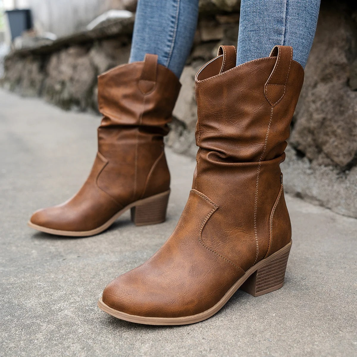Rosgrove | Women - Leather Boots with Comfortable Heel