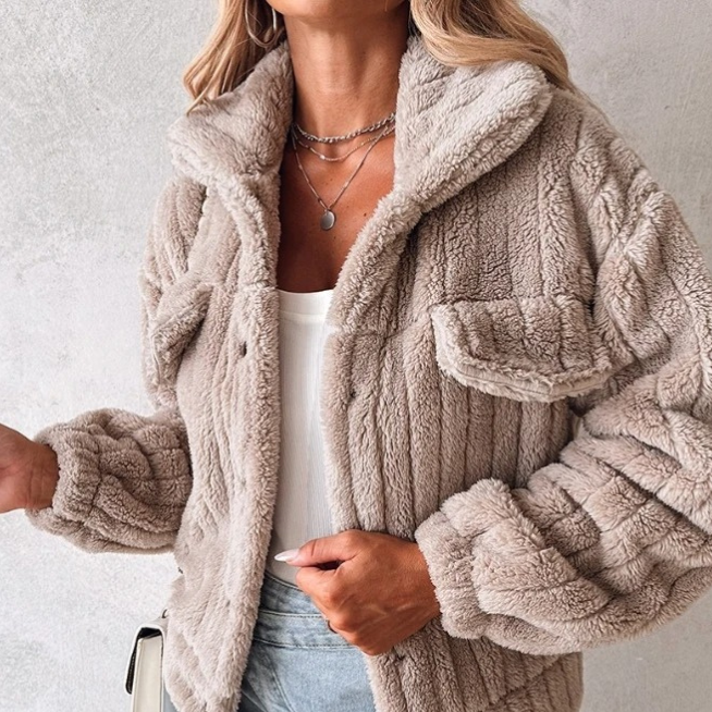 Rosgrove | Women - Short Warm Teddy Coat - Cosy Style