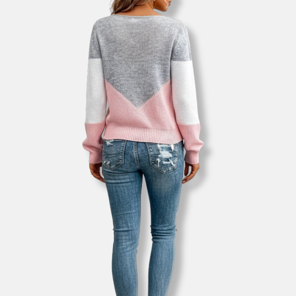 Rosgrove | Women - Colour Block Boat Neck Jumper