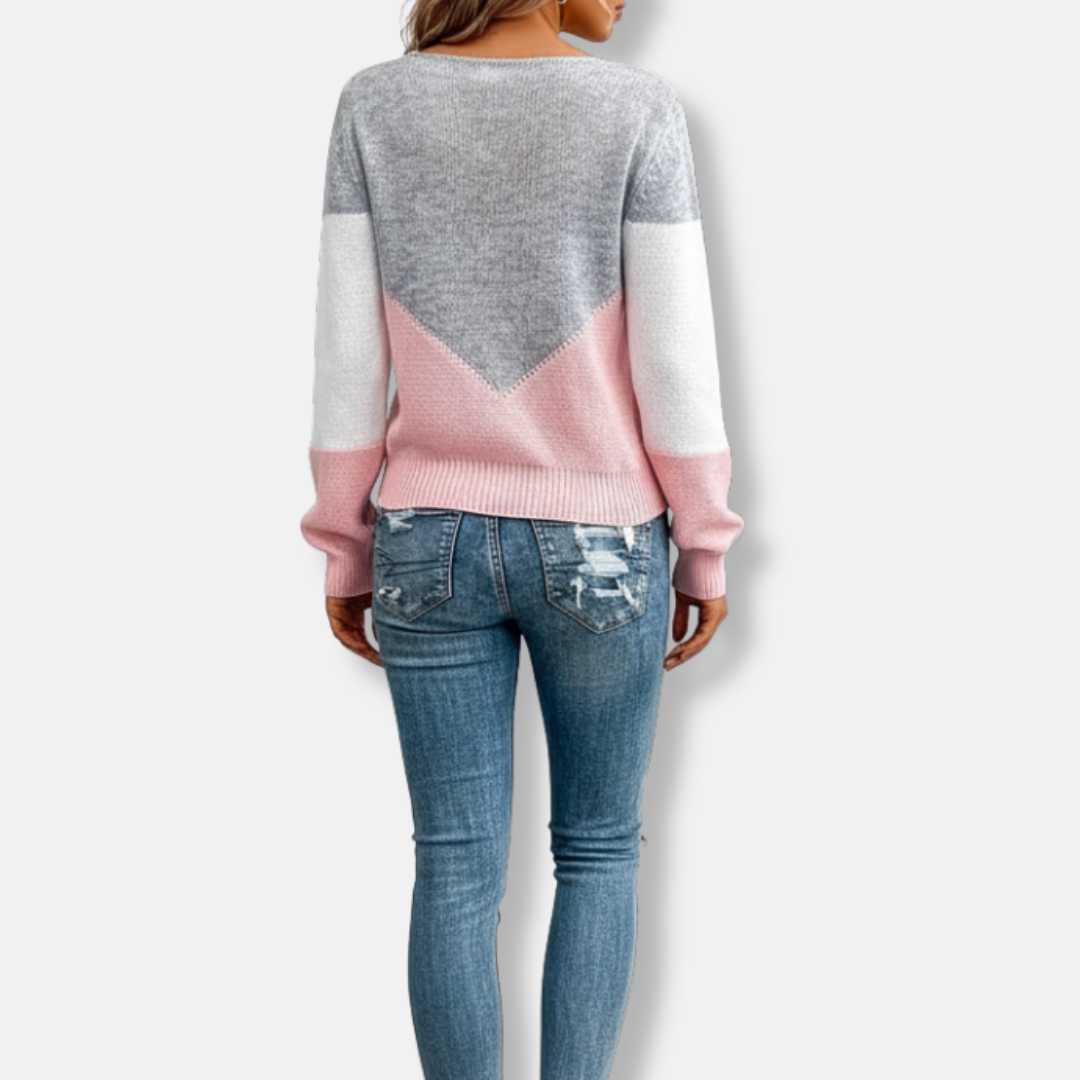 Rosgrove | Women - Colour Block Boat Neck Jumper