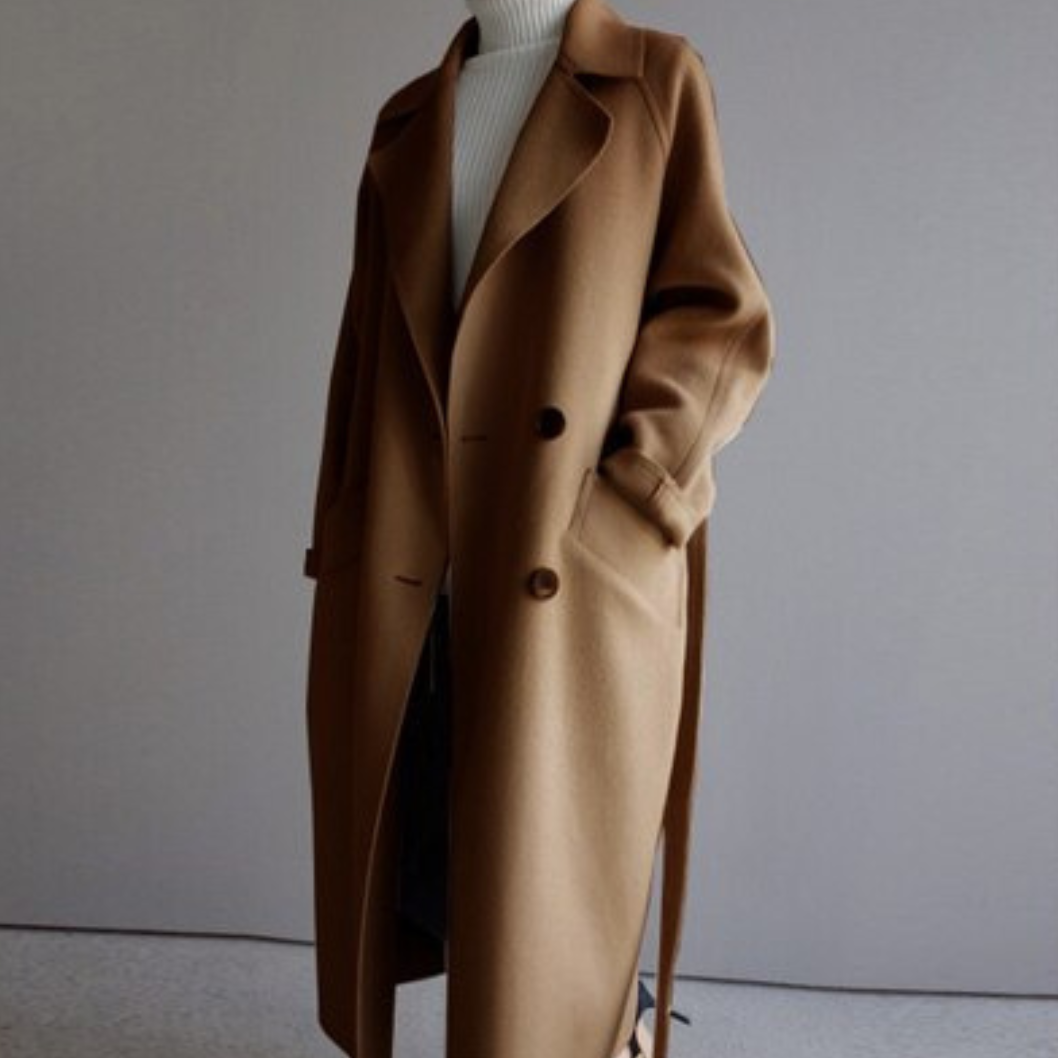 Rosgrove | Women - Long Winter Trench Coat with Waist Belt