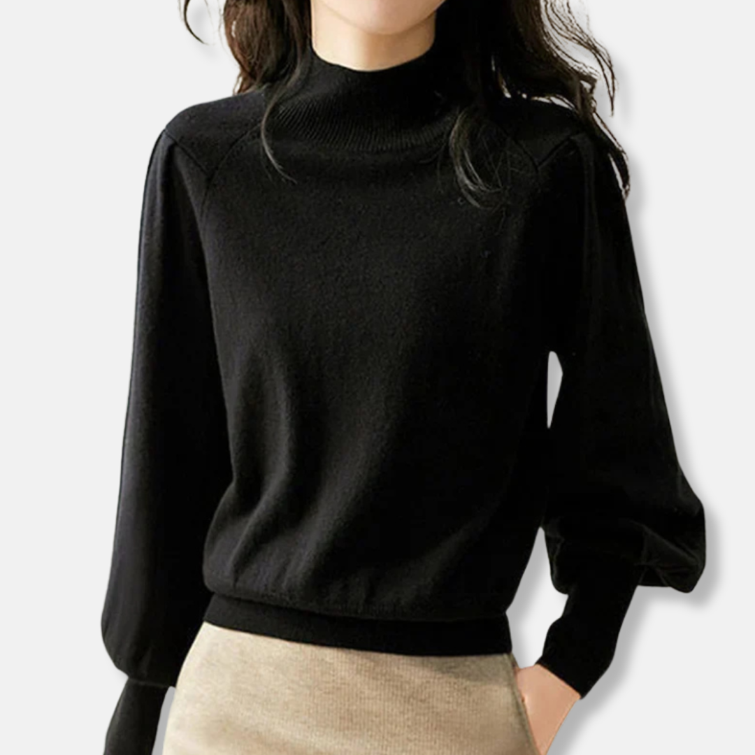 Rosgrove | Women - Mock Neck Balloon Sleeve Jumper - Wool Blend