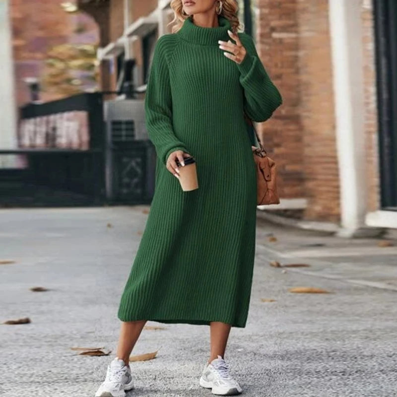 Rosgrove | Women - Midi Knitted Turtleneck Jumper Dress