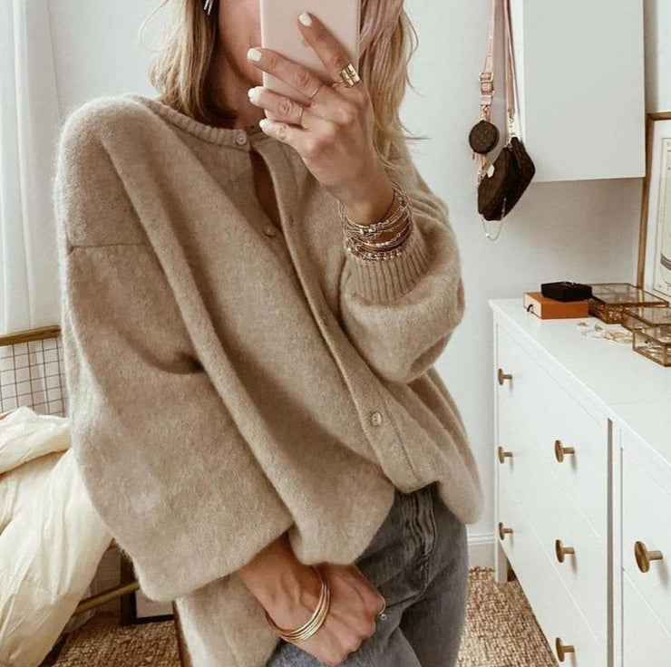 Rosgrove | Women - Oversized Knit Cardigan - Drop Shoulder