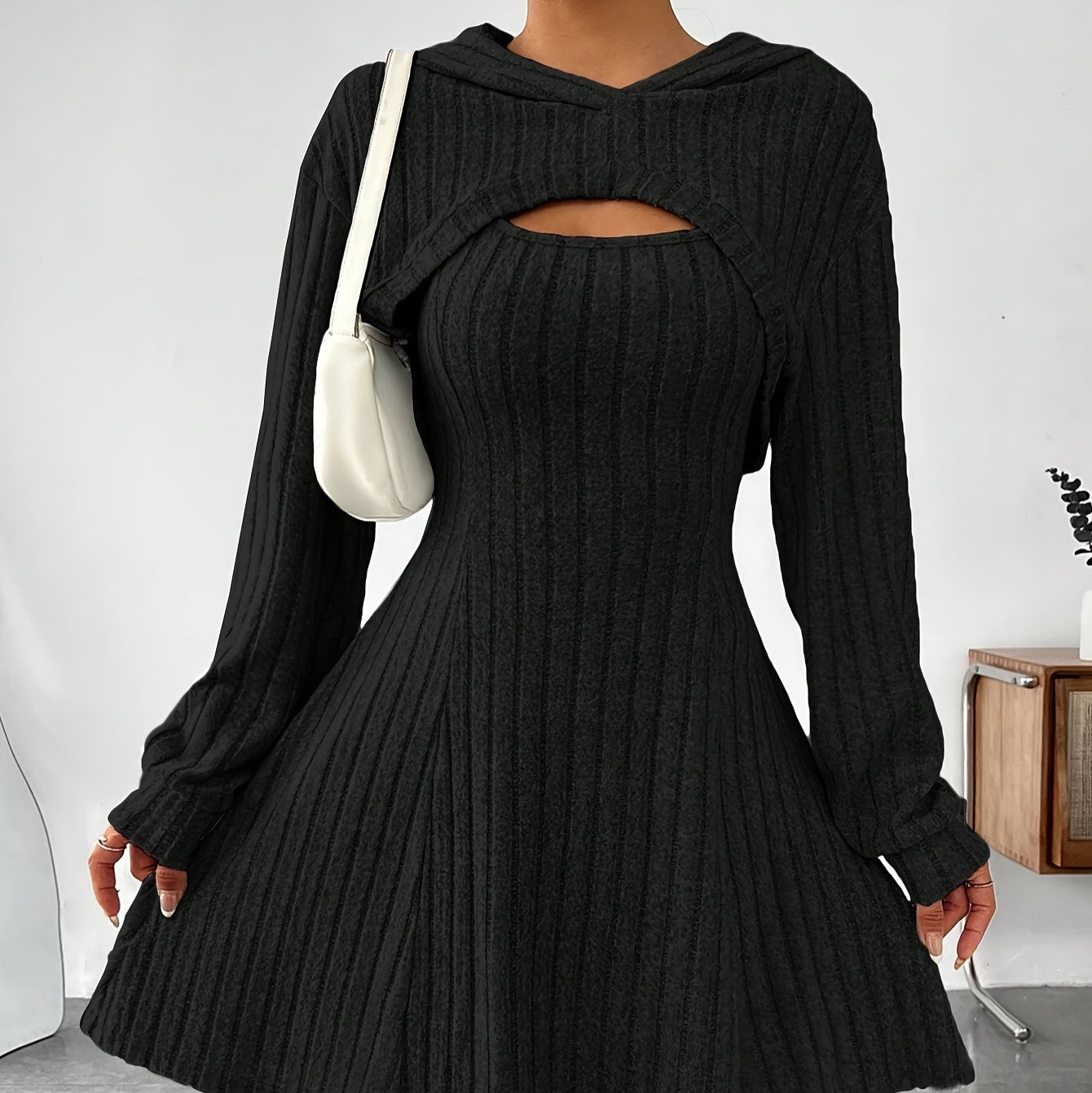 Rosgrove | Women - Sweater Dress - Ribbed Cutout Style