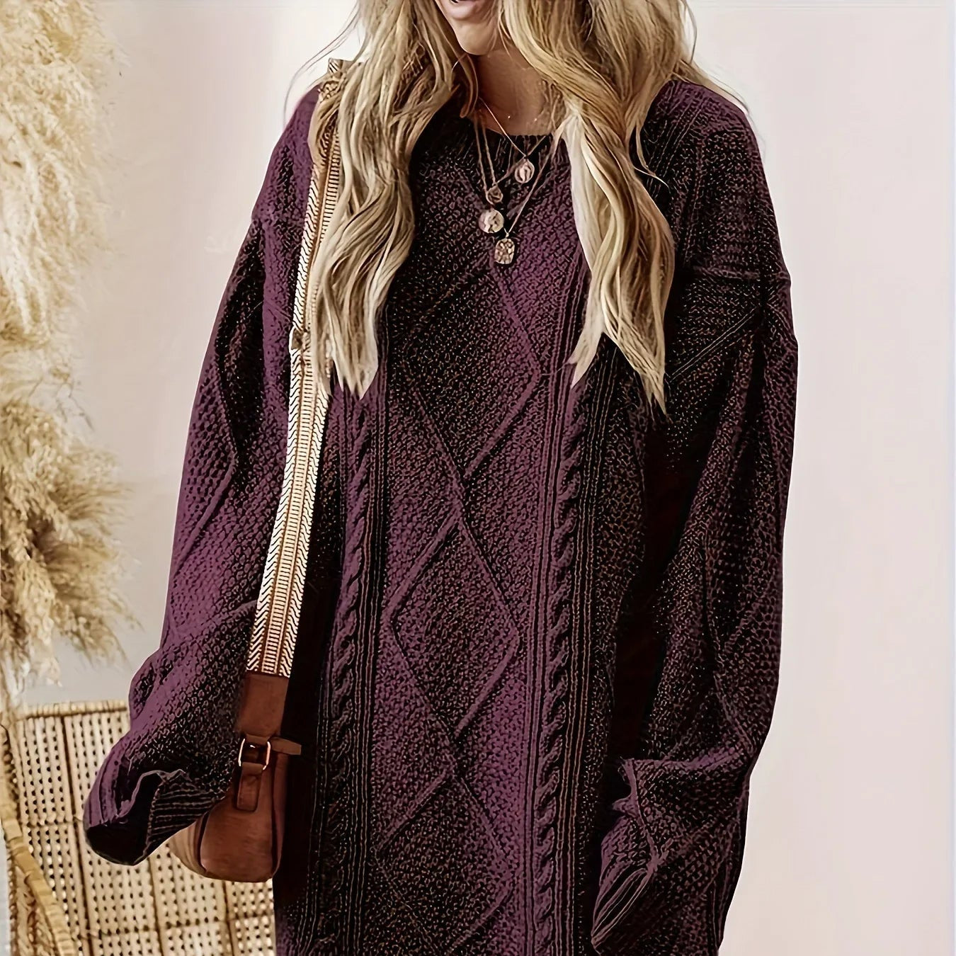 Rosgrove | Women - Cable Knit Jumper Dress - Oversized