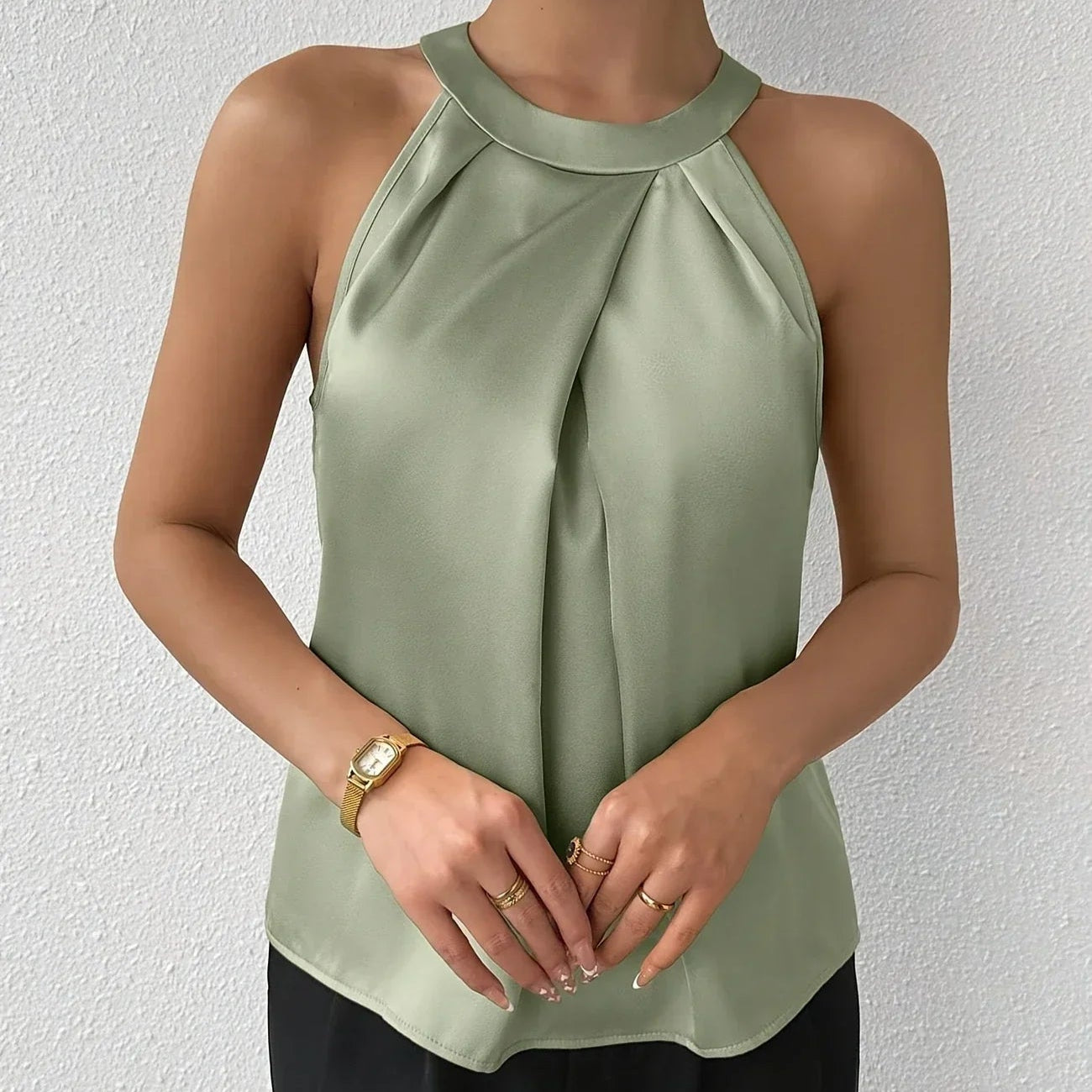 Rosgrove | Women's - Sleeveless Blouse - Elegant Polyester Fabric - Lightweight Office Top