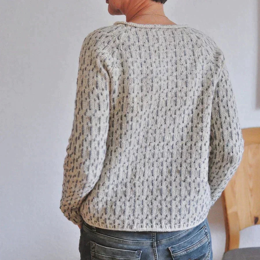 Rosgrove | Women's - Knitted Jumper - Elegant Grey Long Sleeve