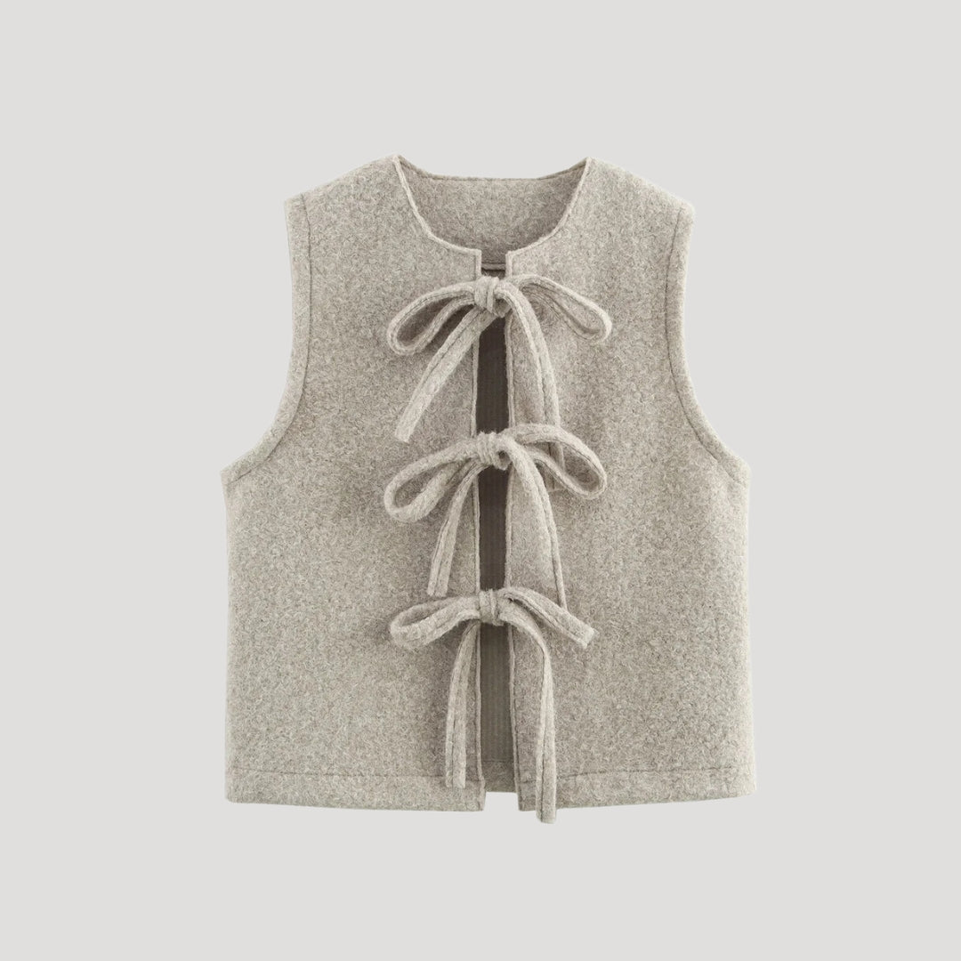Rosgrove | Women - Knit Wool Vest - Tie Front Detail