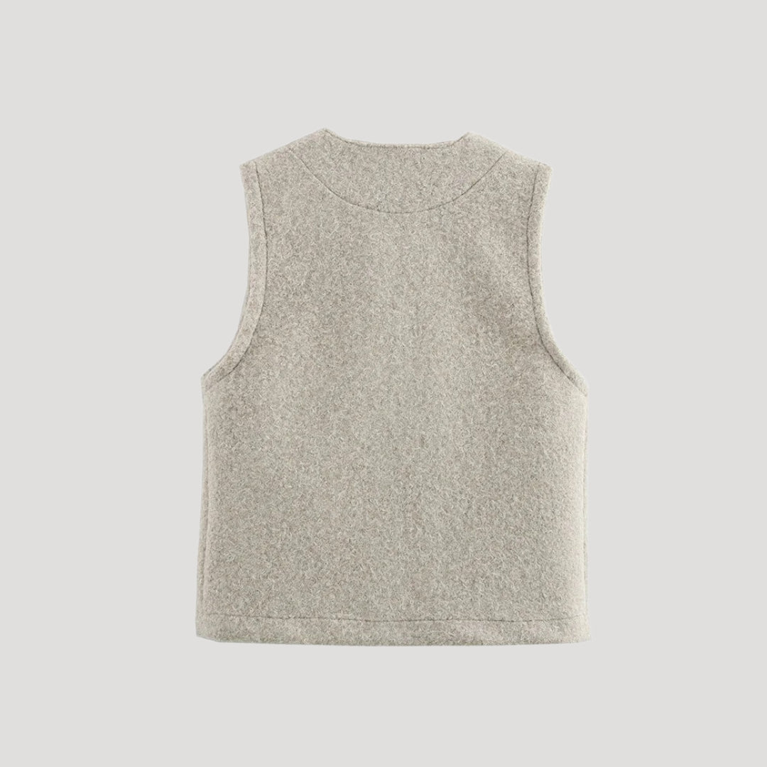 Rosgrove | Women - Knit Wool Vest - Tie Front Detail