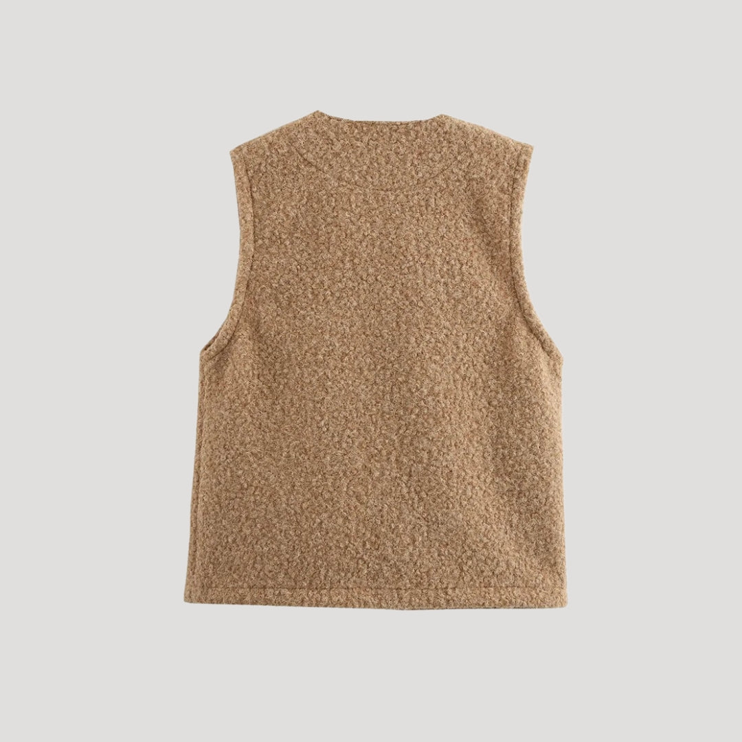 Rosgrove | Women - Knit Wool Vest - Tie Front Detail