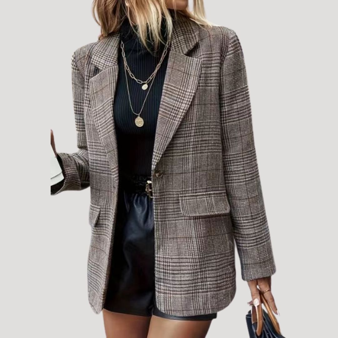 Rosgrove | Women - Tailored Check Winter Blazer - Wool Blend
