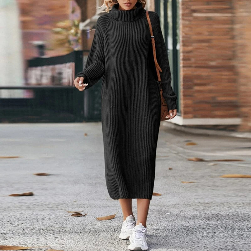 Rosgrove | Women - Midi Knitted Turtleneck Jumper Dress