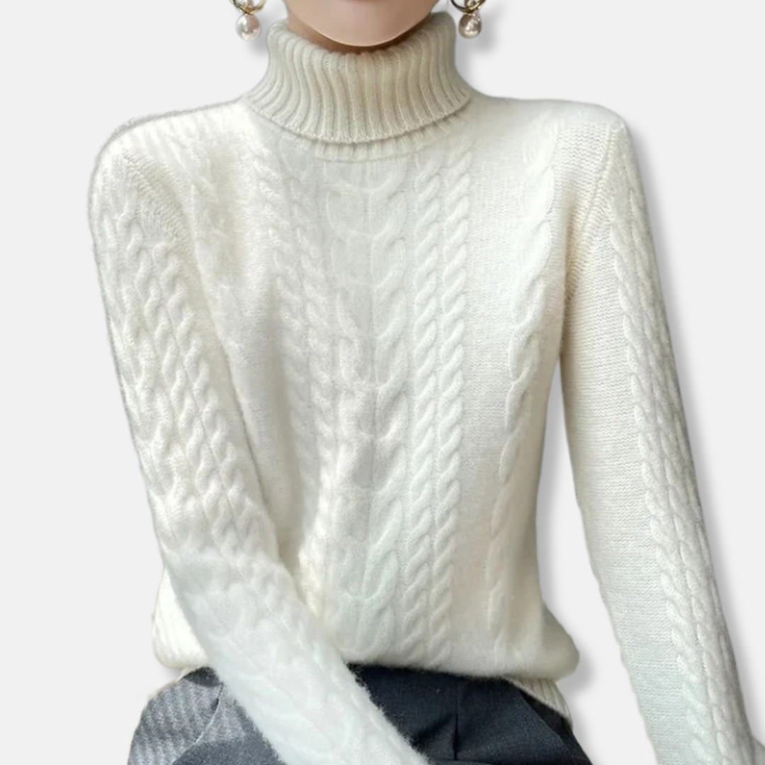 Rosgrove | Women - Cable Knit Jumper - Turtleneck Style