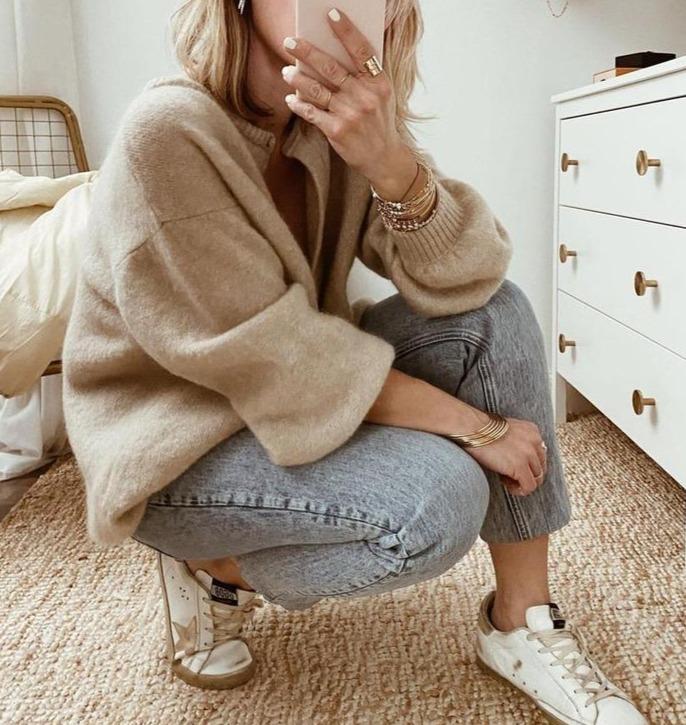 Rosgrove | Women - Oversized Knit Cardigan - Drop Shoulder