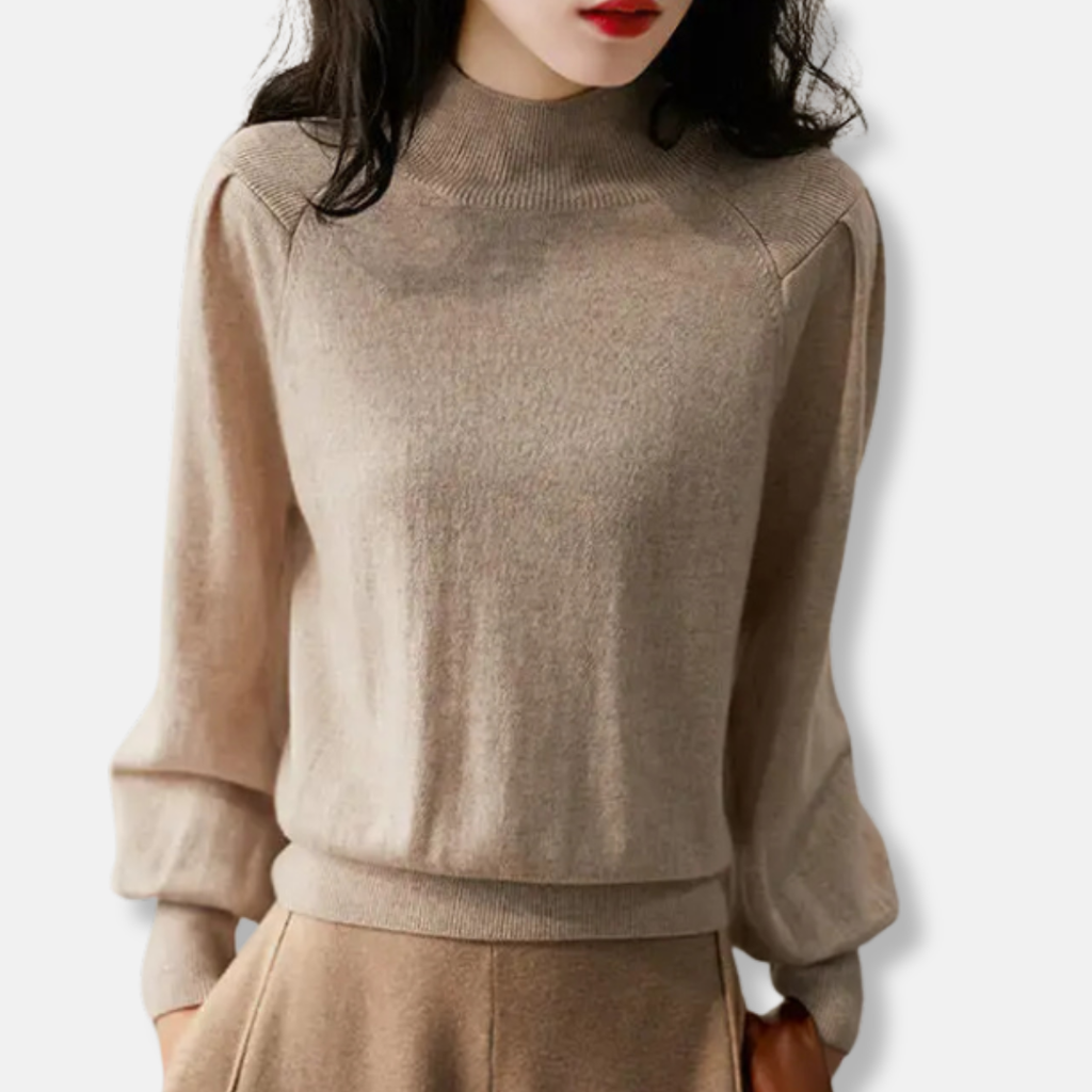 Rosgrove | Women - Mock Neck Balloon Sleeve Jumper - Wool Blend
