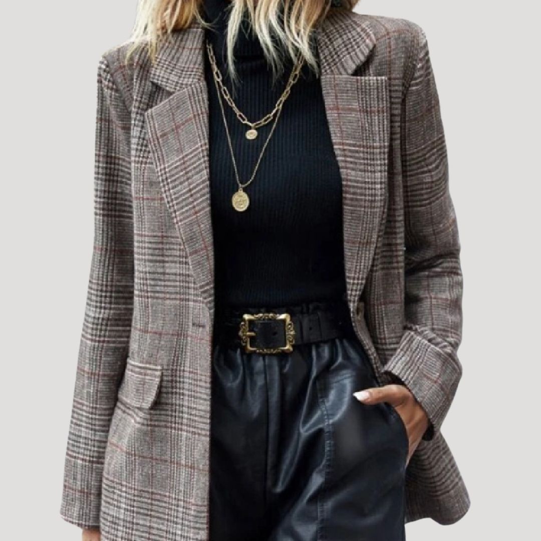 Rosgrove | Women - Tailored Check Winter Blazer - Wool Blend