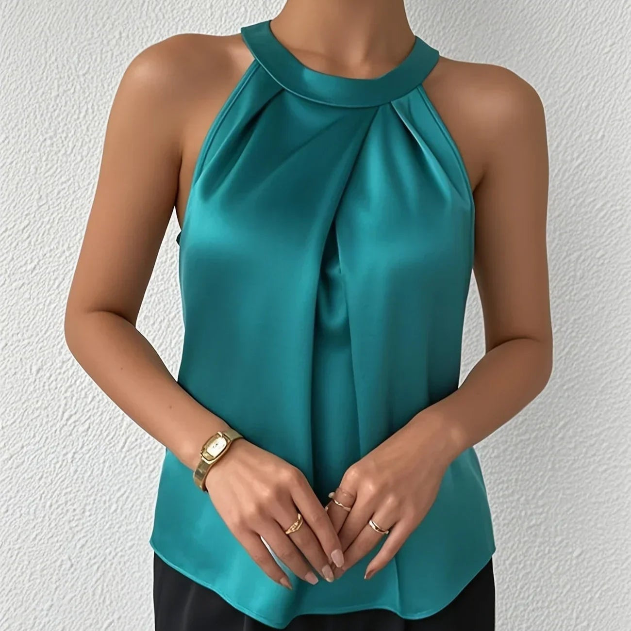 Rosgrove | Women's - Sleeveless Blouse - Elegant Polyester Fabric - Lightweight Office Top