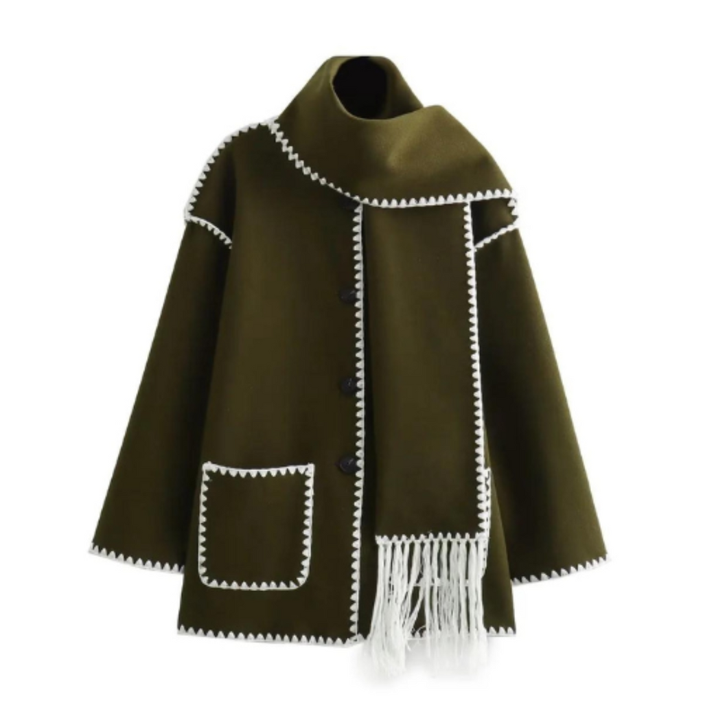 Rosgrove | Women - Warm Wrap Collar Winter Coat - Loose Style