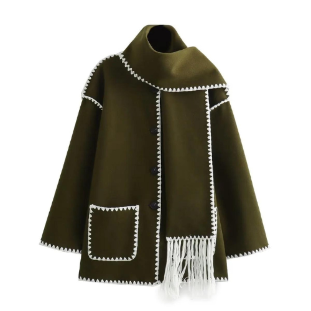 Rosgrove | Women - Warm Wrap Collar Winter Coat - Loose Style