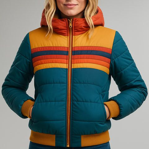 Rosgrove | Women - Puffer Jacket - Hooded Colourblock