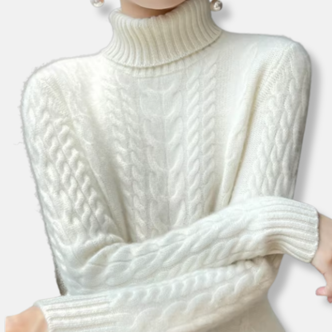 Rosgrove | Women - Cable Knit Jumper - Turtleneck Style