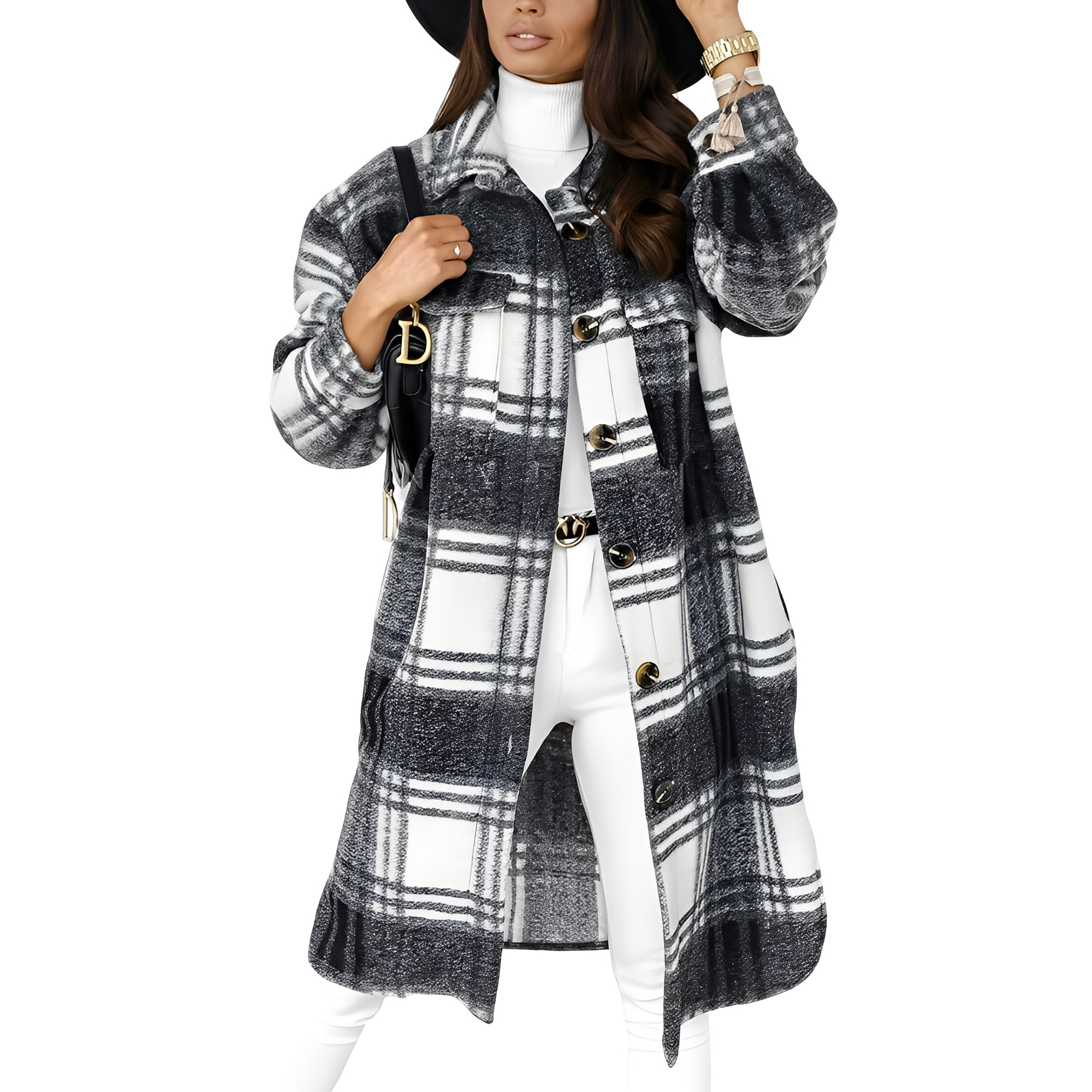 Rosgrove | Women - Long Checked Jacket