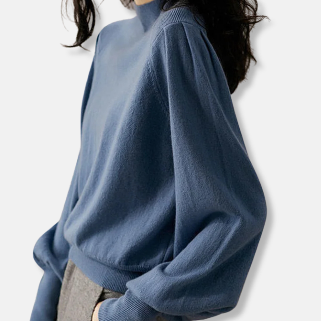 Rosgrove | Women - Mock Neck Balloon Sleeve Jumper - Wool Blend