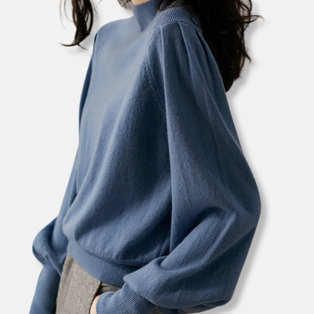 Rosgrove | Women - Mock Neck Balloon Sleeve Jumper - Wool Blend