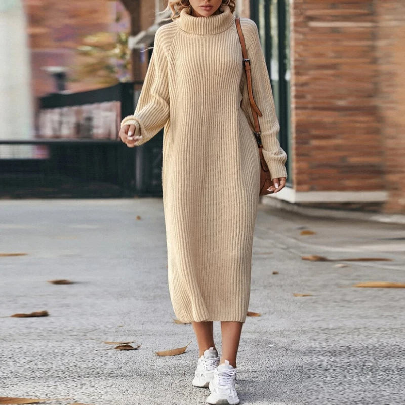 Rosgrove | Women - Midi Knitted Turtleneck Jumper Dress