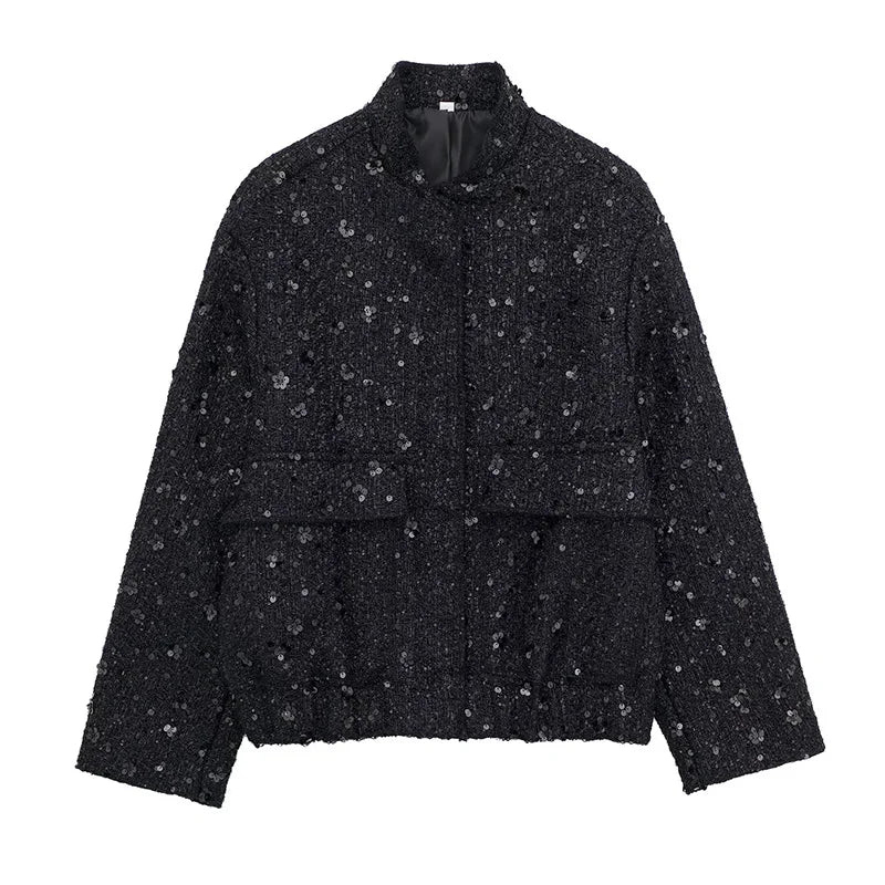 Rosgrove | Women - Light Sequin Short Jacket - Stylish & Fun