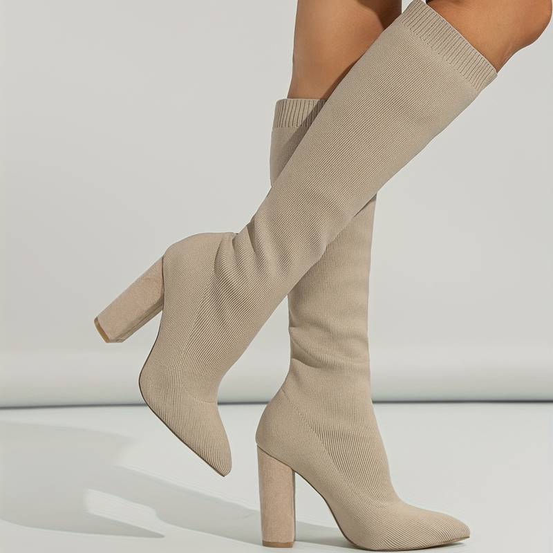 Rosgrove | Women - Sock Fit Knee-High Boots - Pointed Toe