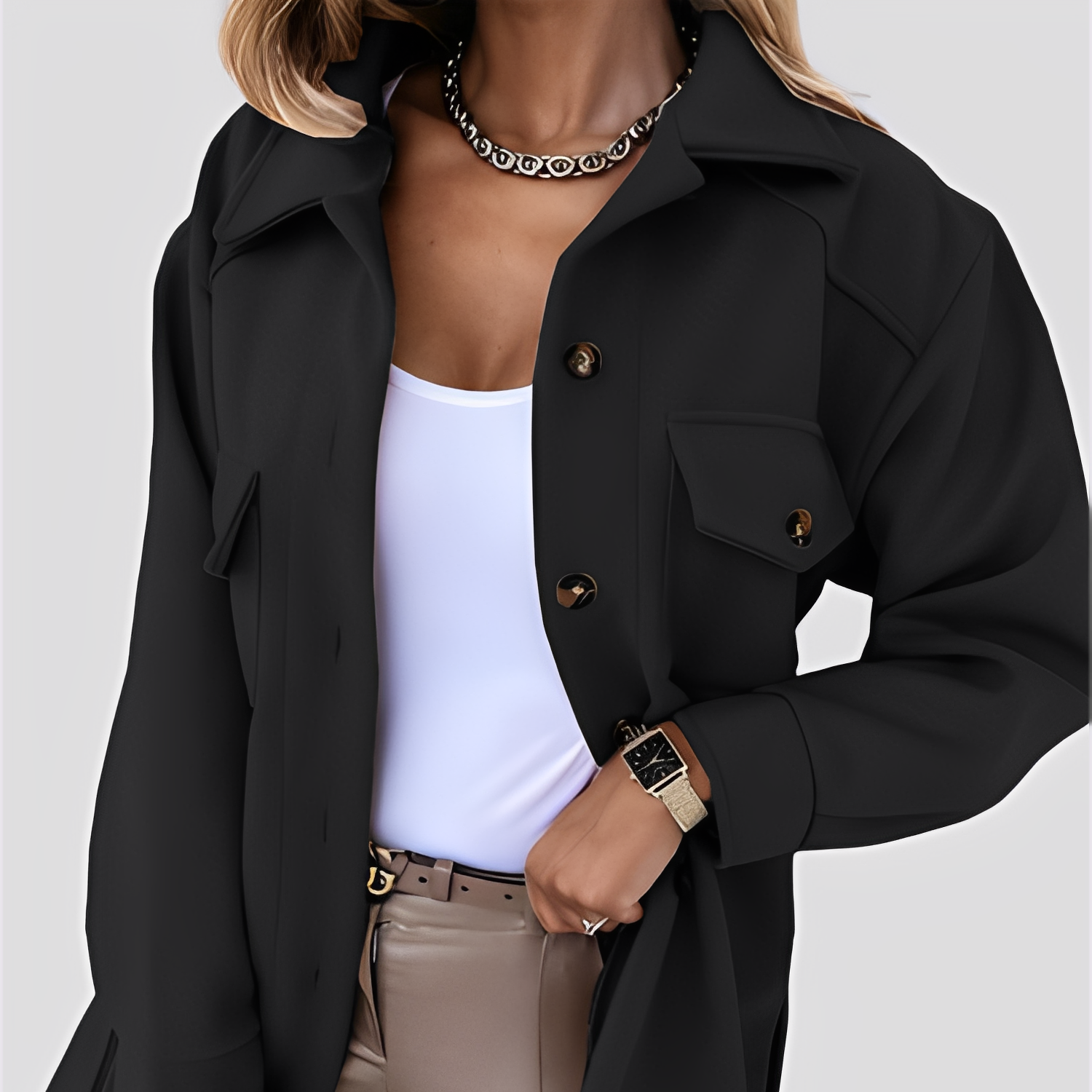 Rosgrove | Women - Lightweight Wool Lapel Collar Jacket