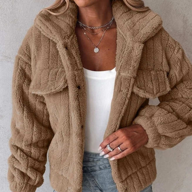 Rosgrove | Women - Short Warm Teddy Coat - Cosy Style