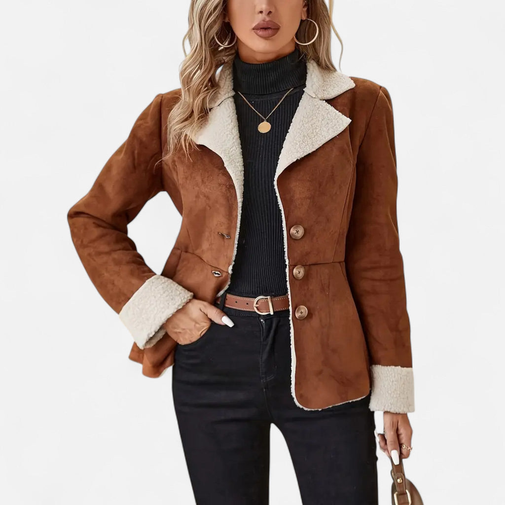 Rosgrove | Women - Faux Fur Jacket with Button Front Style
