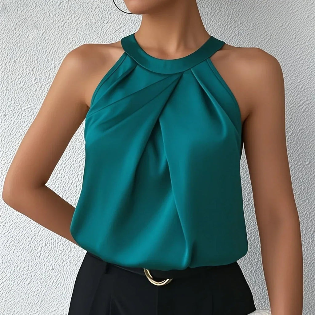 Rosgrove | Women's - Sleeveless Blouse - Elegant Polyester Fabric - Lightweight Office Top