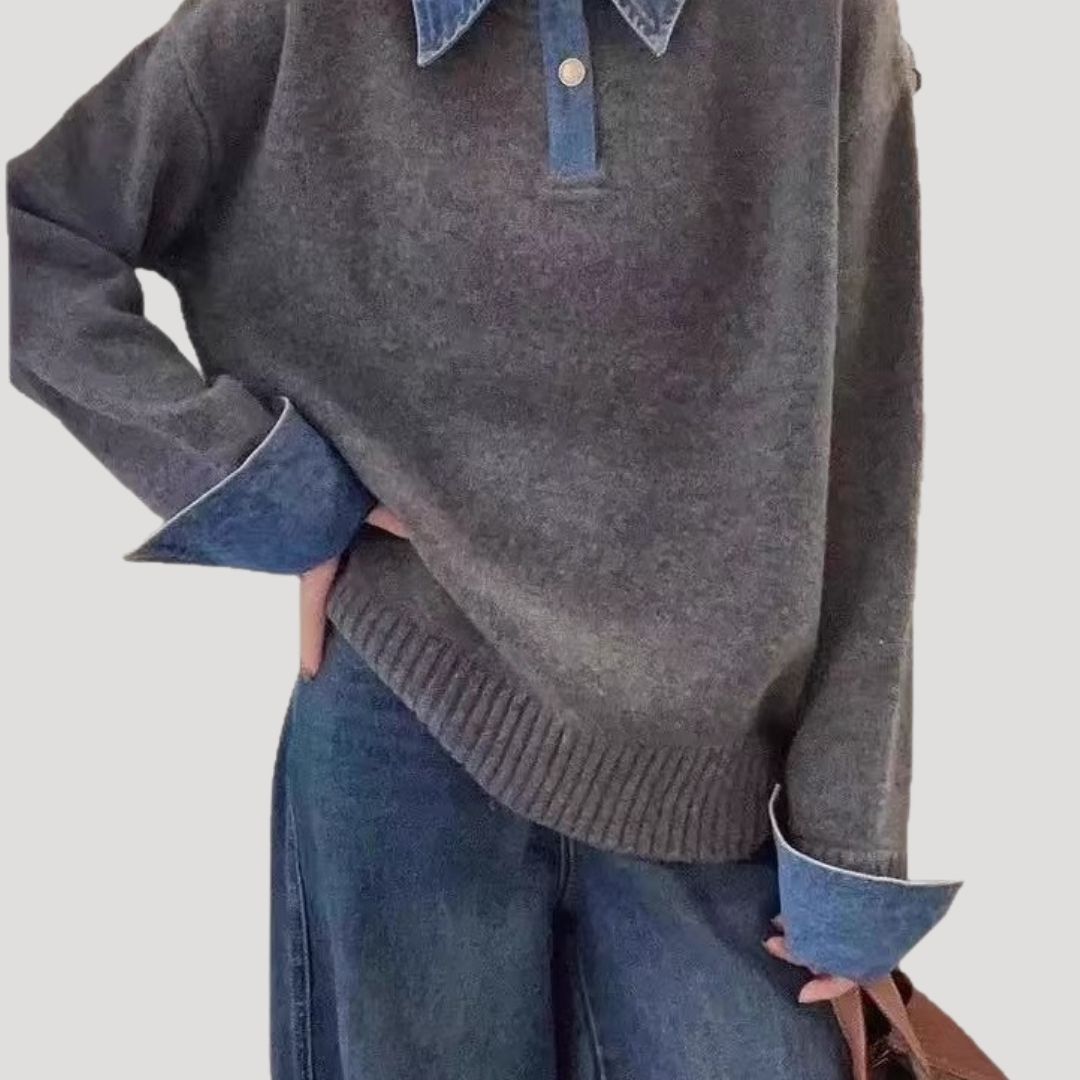 Rosgrove | Women - Wool Winter Jumper - Layered Collar