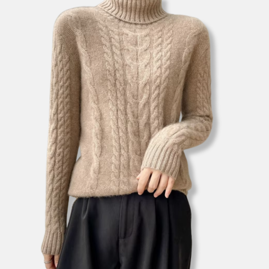 Rosgrove | Women - Cable Knit Jumper - Turtleneck Style