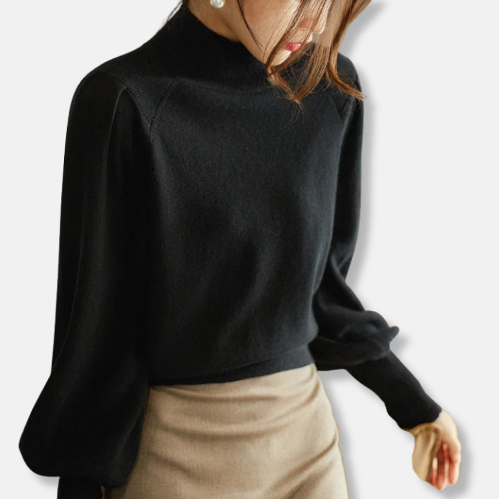 Rosgrove | Women - Mock Neck Balloon Sleeve Jumper - Wool Blend
